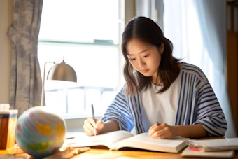 受験勉強に打ち込む