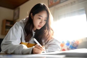 受験勉強に打ち込む