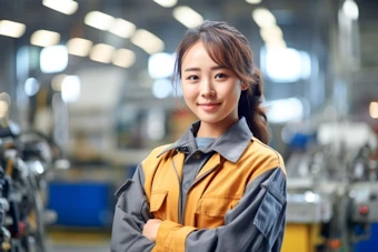 現場を視察する安全担当者