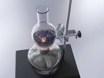 フラスコとアセチレンランプ