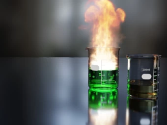 爆発するビーカ