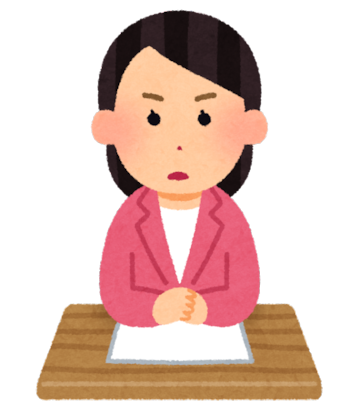 試験を受ける女性