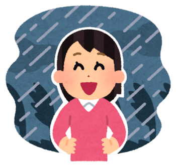 ポジティブな人のイラスト（女性）