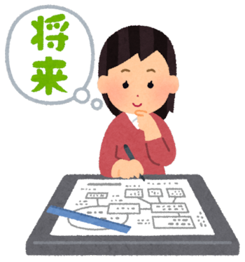 将来設計をする女性