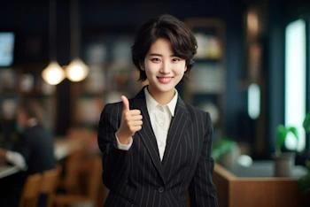 OKマークを出す女性